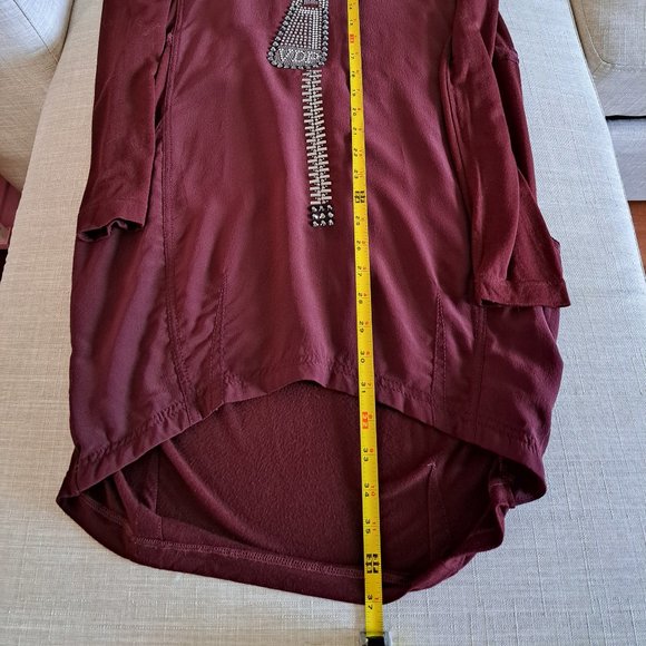 New VDP Women's Italian Brown Tunic Long Sleeves Baggy Dress Size 42 / S - Picture 14 of 14